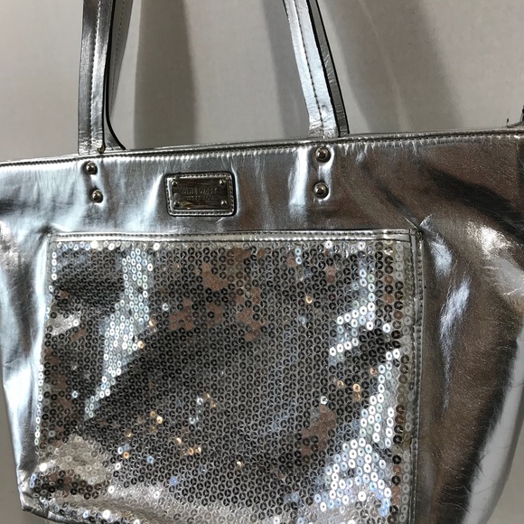 Nine West Silver tote bag glittery sequins - Picture 5 of 8